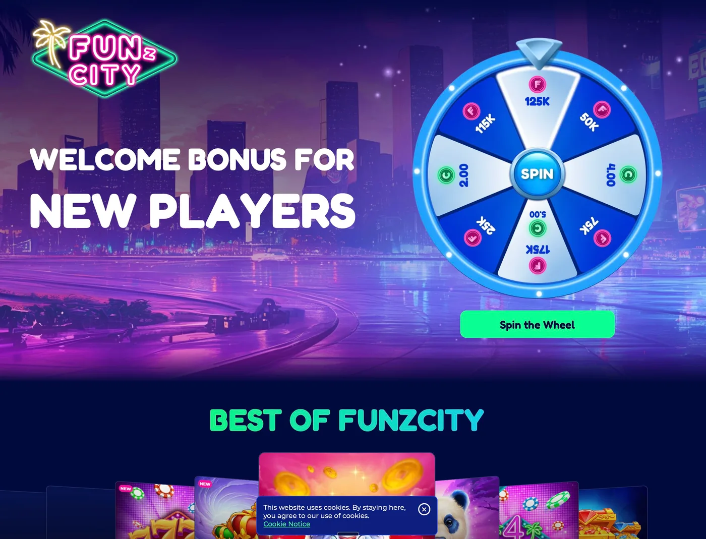 FunzCity home lobby screenshot