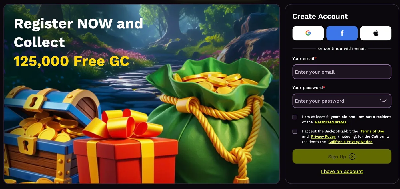 Jackpot Rabbit games and features screenshot